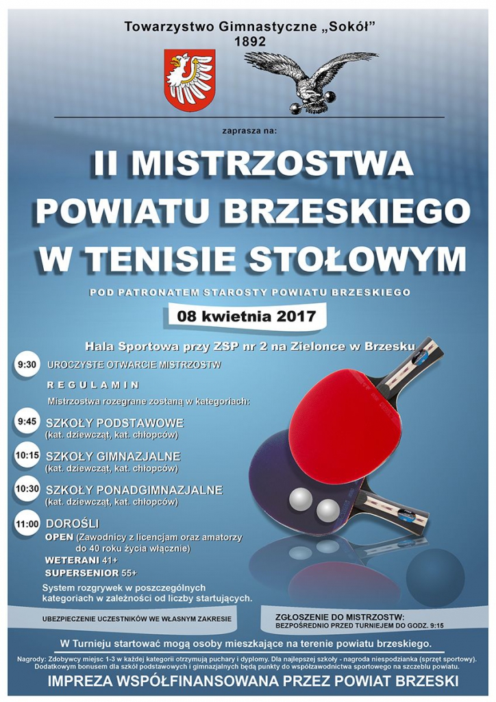 II MISTRZOSTWA POWIATU BRZESKIEGO W TENISIE STOŁOWYM